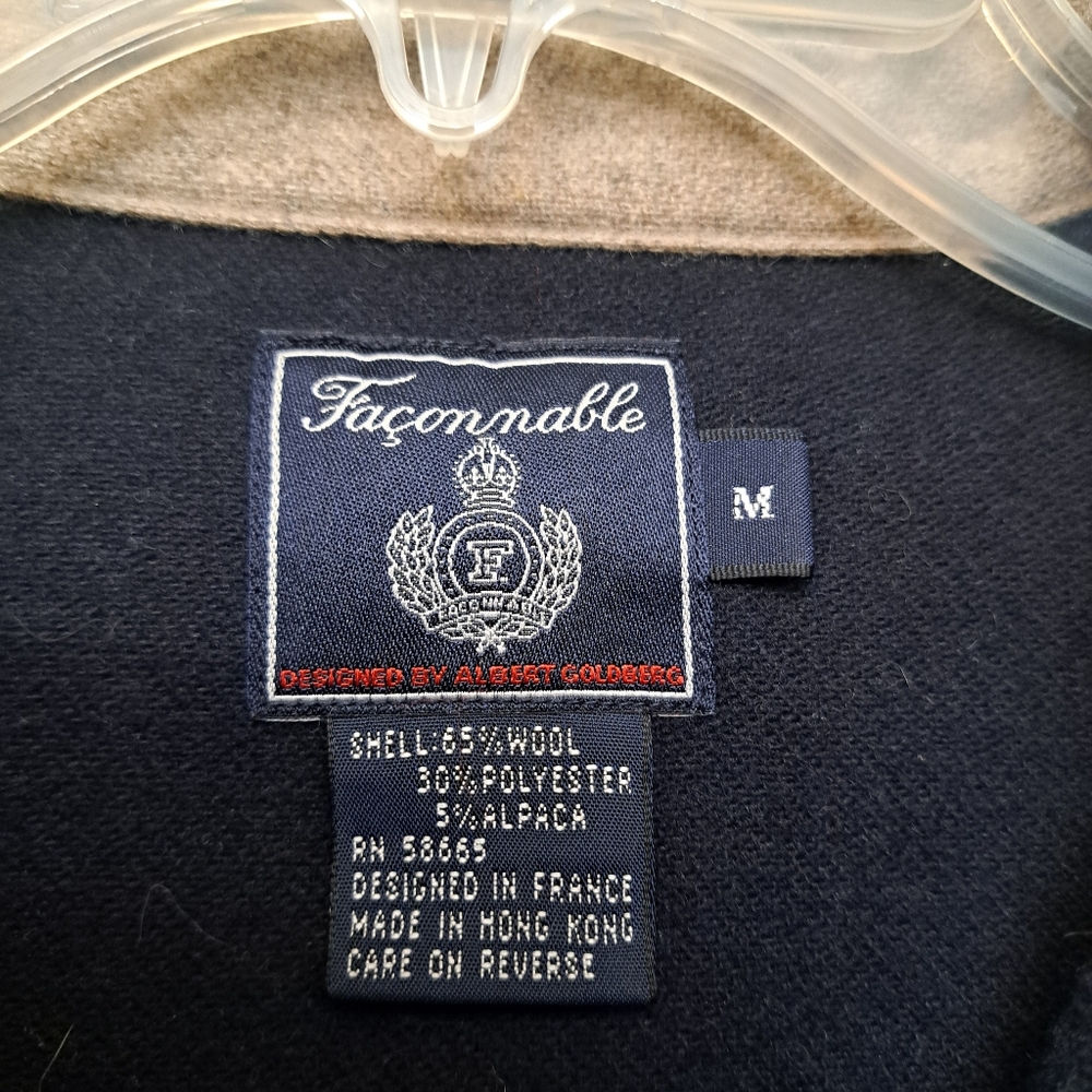 Faconnable Black And Gray Button Down Wool Shirt - image 3